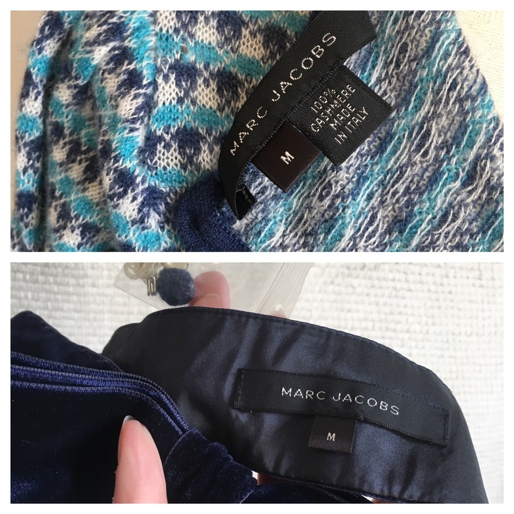 Marc Jacobs Cashmere Sweater S/M Retro RTW Hand-Knit Top Y2K Vintage - Picture 7 of 9